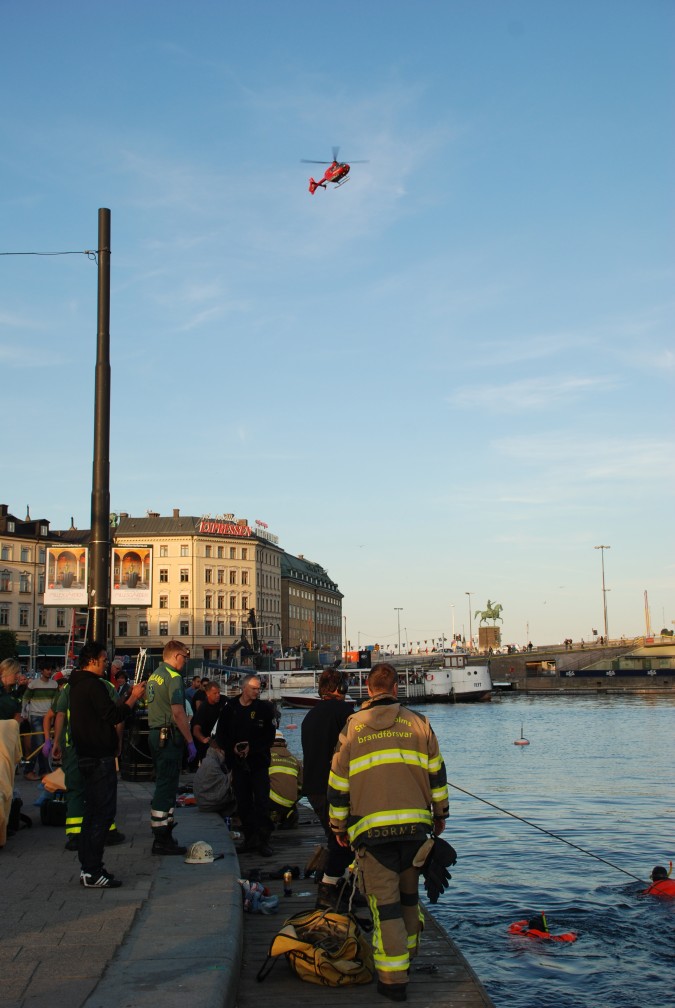 Drunkning Slussen