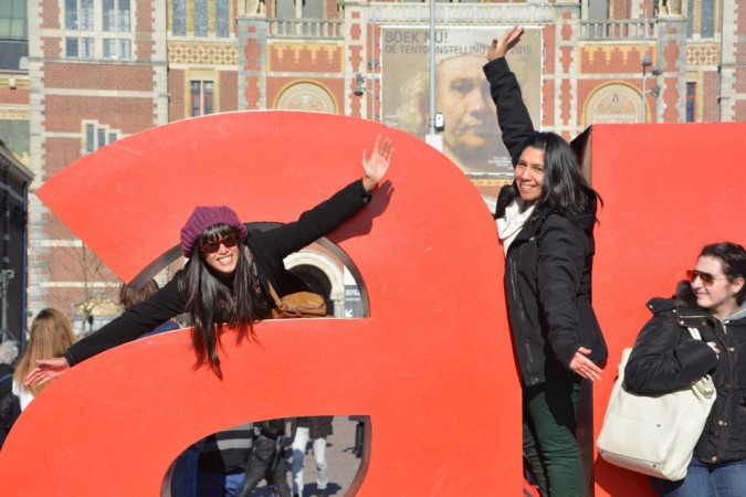 Vanida and I being getting in amongst the "I Amsterdam" sculpture